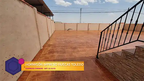 Obra de hormigón impreso Huecas